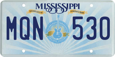 MS license plate MQN530