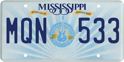 MS license plate MQN533