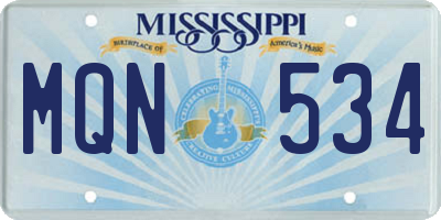 MS license plate MQN534