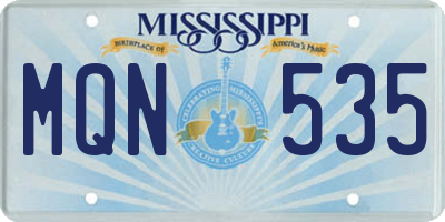 MS license plate MQN535