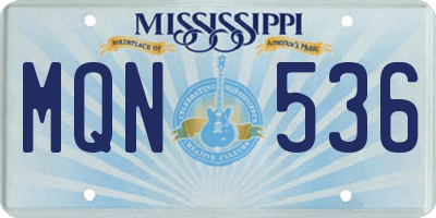 MS license plate MQN536