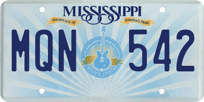 MS license plate MQN542