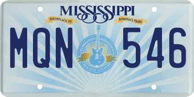 MS license plate MQN546