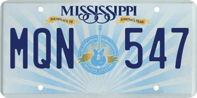 MS license plate MQN547