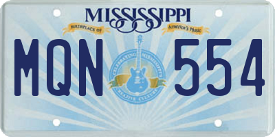 MS license plate MQN554