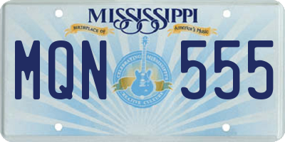 MS license plate MQN555