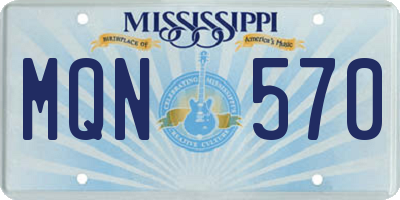 MS license plate MQN570