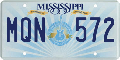 MS license plate MQN572
