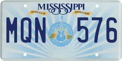 MS license plate MQN576