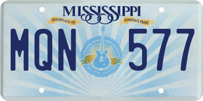 MS license plate MQN577
