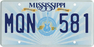 MS license plate MQN581