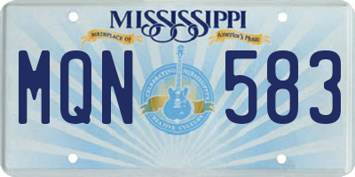 MS license plate MQN583
