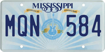 MS license plate MQN584