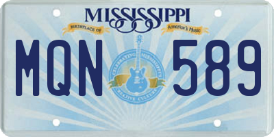 MS license plate MQN589