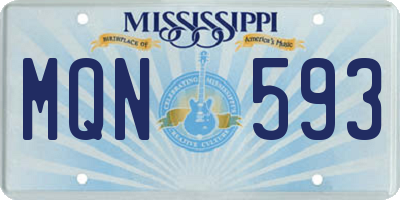 MS license plate MQN593
