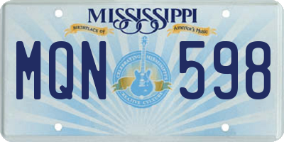 MS license plate MQN598