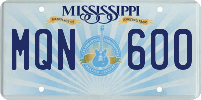 MS license plate MQN600