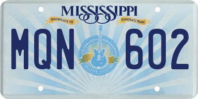 MS license plate MQN602