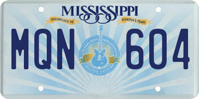 MS license plate MQN604