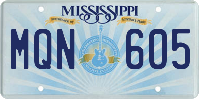 MS license plate MQN605