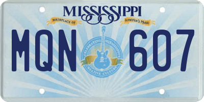MS license plate MQN607