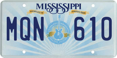 MS license plate MQN610