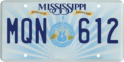 MS license plate MQN612