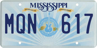MS license plate MQN617