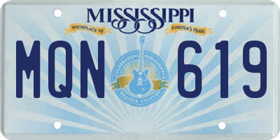 MS license plate MQN619