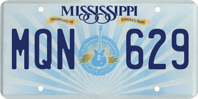 MS license plate MQN629