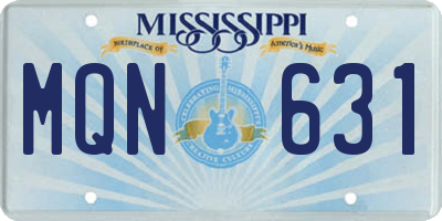 MS license plate MQN631