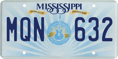 MS license plate MQN632