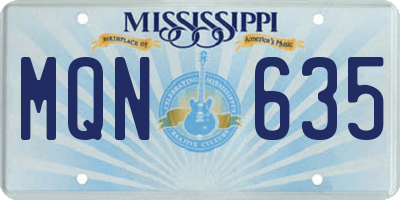 MS license plate MQN635