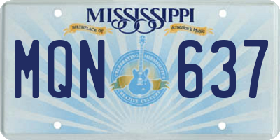 MS license plate MQN637