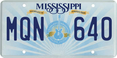 MS license plate MQN640