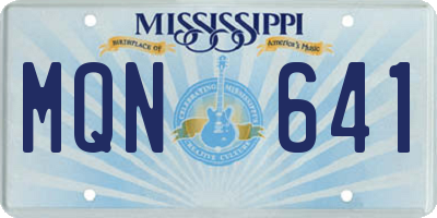 MS license plate MQN641