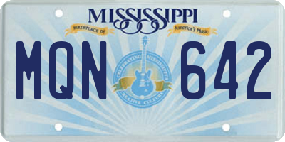 MS license plate MQN642