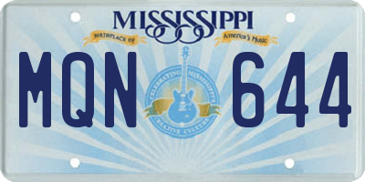 MS license plate MQN644