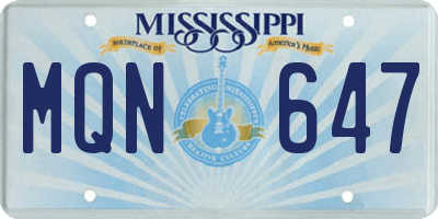 MS license plate MQN647