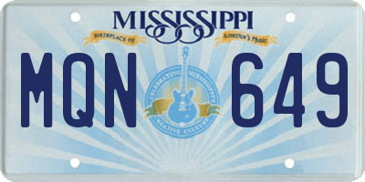 MS license plate MQN649
