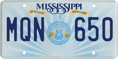 MS license plate MQN650