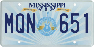 MS license plate MQN651
