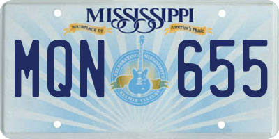 MS license plate MQN655