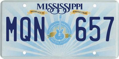 MS license plate MQN657