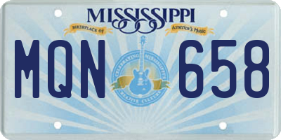 MS license plate MQN658