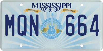 MS license plate MQN664