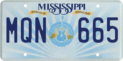MS license plate MQN665
