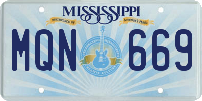 MS license plate MQN669