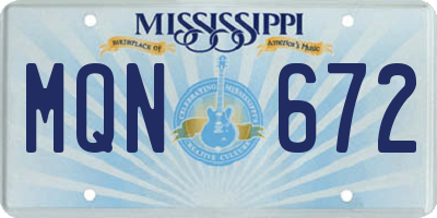 MS license plate MQN672