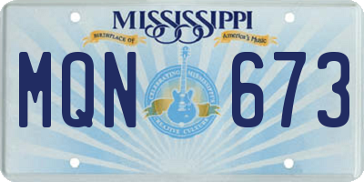 MS license plate MQN673